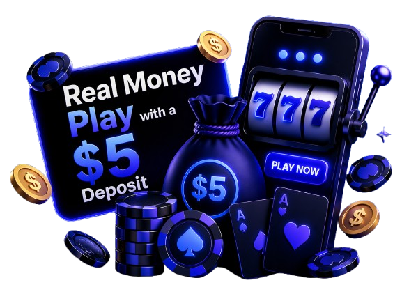 Real money play with a $5 deposit
